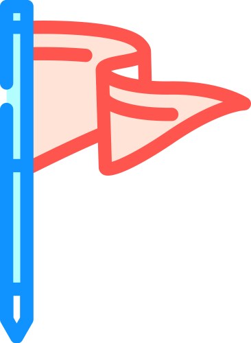 Flag pointer map location color icon vector image
