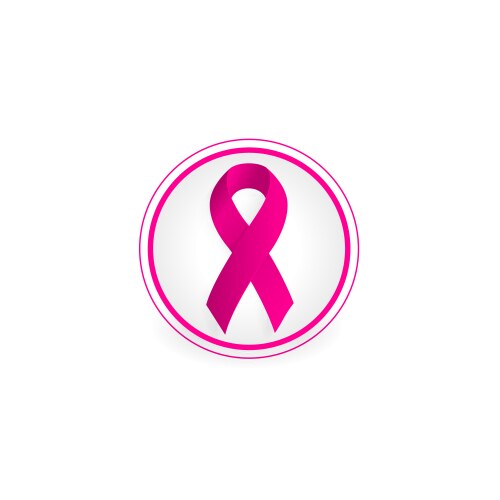 Isolated pink color ribbon in a circle vector image