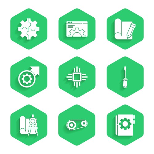 Set processor with microcircuits cpu timing belt vector image