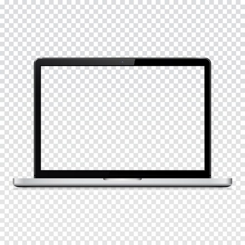 Laptop without screen on transparent background Vector Image
