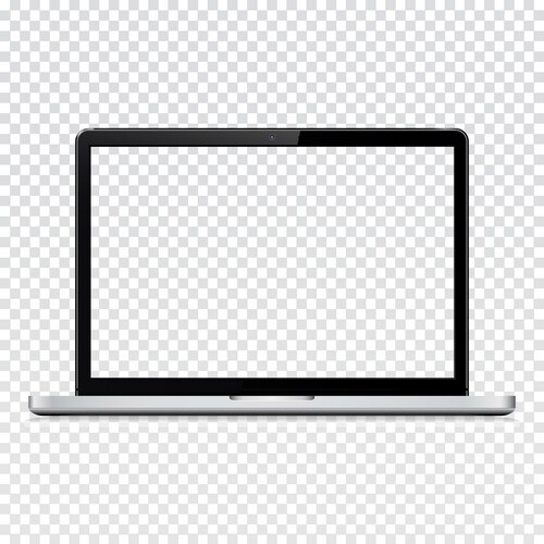 laptop computer with transparent screen isolated vector