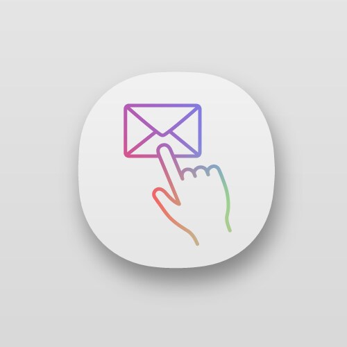 Mail button click app icons set vector image