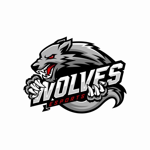 Aggressive Wolf Esports Logo Vector Image