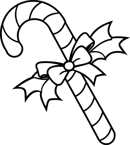 Christmas candy cane line art Vector Image