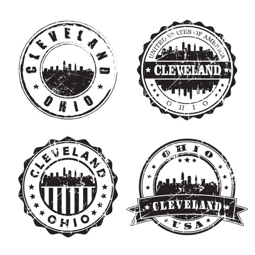 Cleveland Skyline Stamp Postmark Vector Image