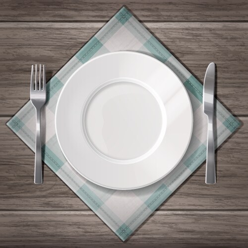 Dishware realistic composition Royalty Free Vector Image