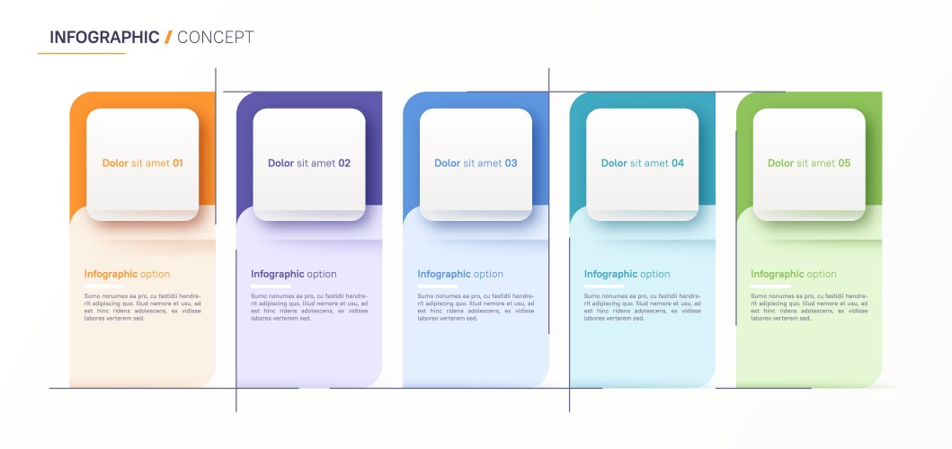 infographic design template five option vector image