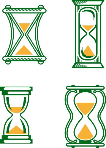 set of vintage hourglass vector image