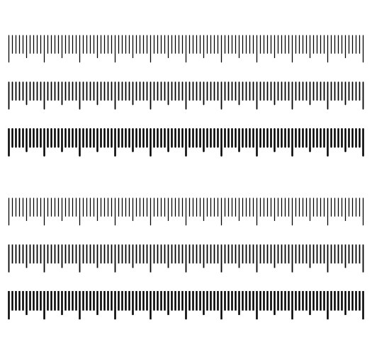 Set ruler scales different thickness form Vector Image