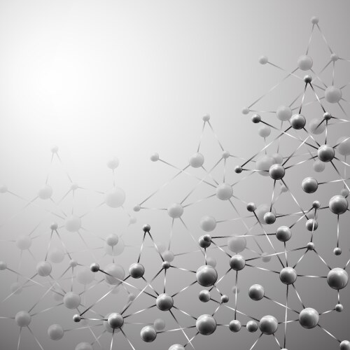 Molecule structure gray background Royalty Free Vector Image