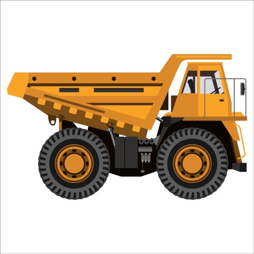 Yellow mining dump truck tipper Royalty Free Vector Image