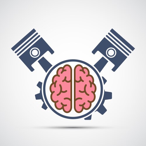 Crossed engine pistons icon Royalty Free Vector Image