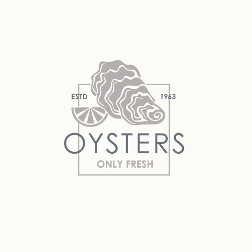 Oyster shell label Royalty Free Vector Image - VectorStock