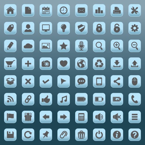 web and mobile interface icons set buttons vector image