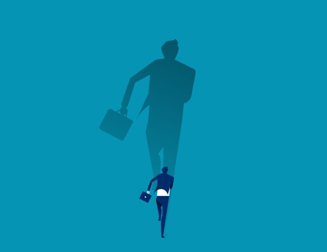 Businessman with his devil shadow Royalty Free Vector Image
