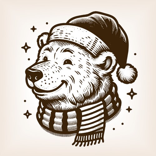 Santa Bear Sketch Vector Image