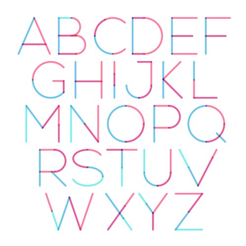 Thin font with round and soft strokes vector image