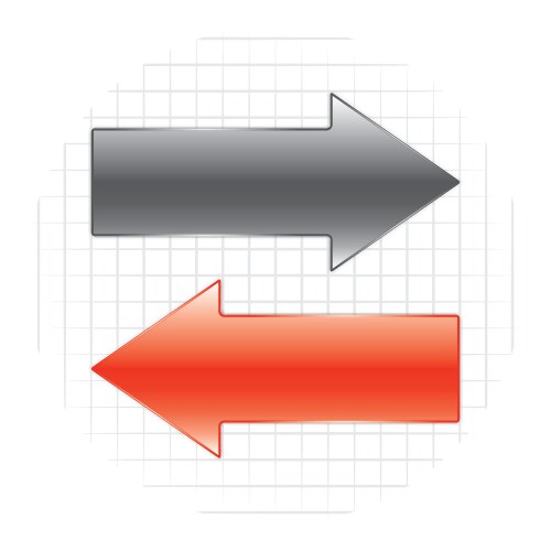 Two Vector Arrows Two 3d arrows merging Royalty Free Vector Image