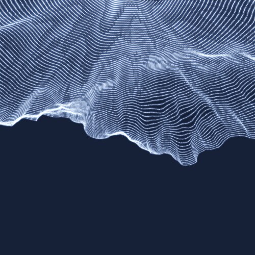 Array with dynamic particles 3d technology style vector image