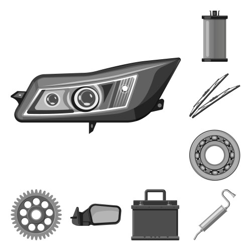 Isolated object of auto and part icon set vektorbild
