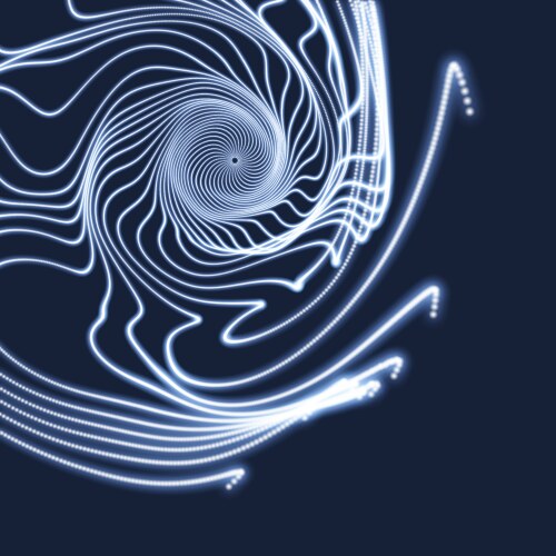 Array with dynamic particles 3d technology style vector image