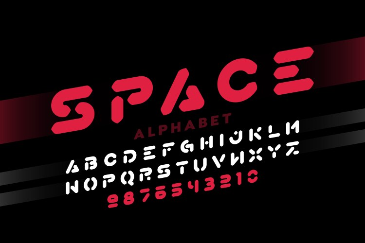 Modern futuristic hi-tech style font vector image