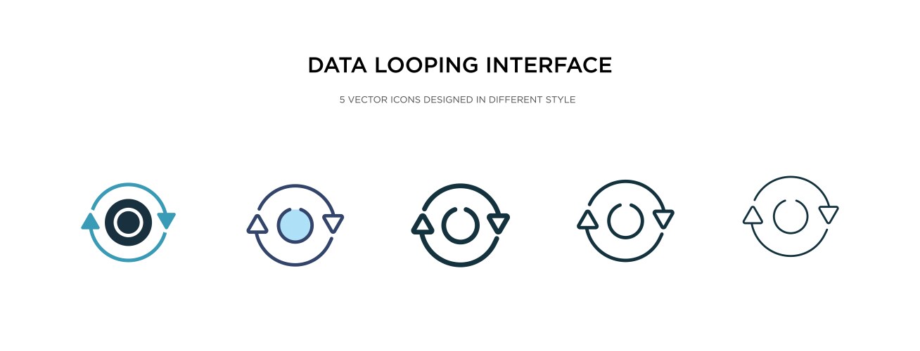 Data looping interface icon in different style vector image