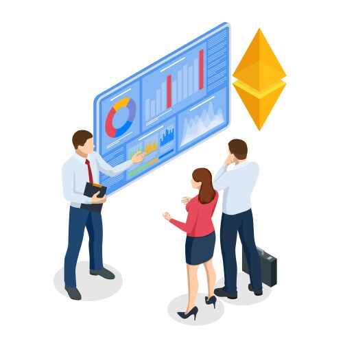 Isometric ethereum is a decentralized open-source vector image