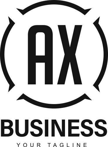 Ax initial a logo design with abstract style vector image