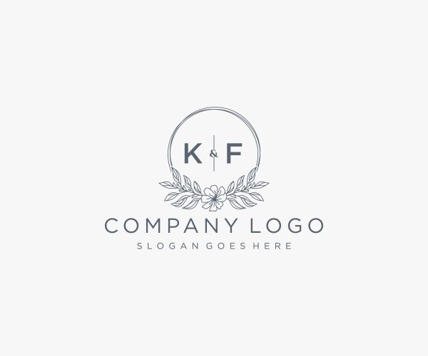 Initial kf letters floral frames unique – Royalty-Free Vector | VectorStock