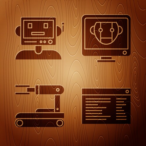 Set software web developer programming code vector image
