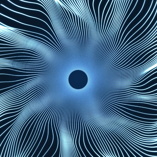 Array with dynamic particles 3d futuristic vector image