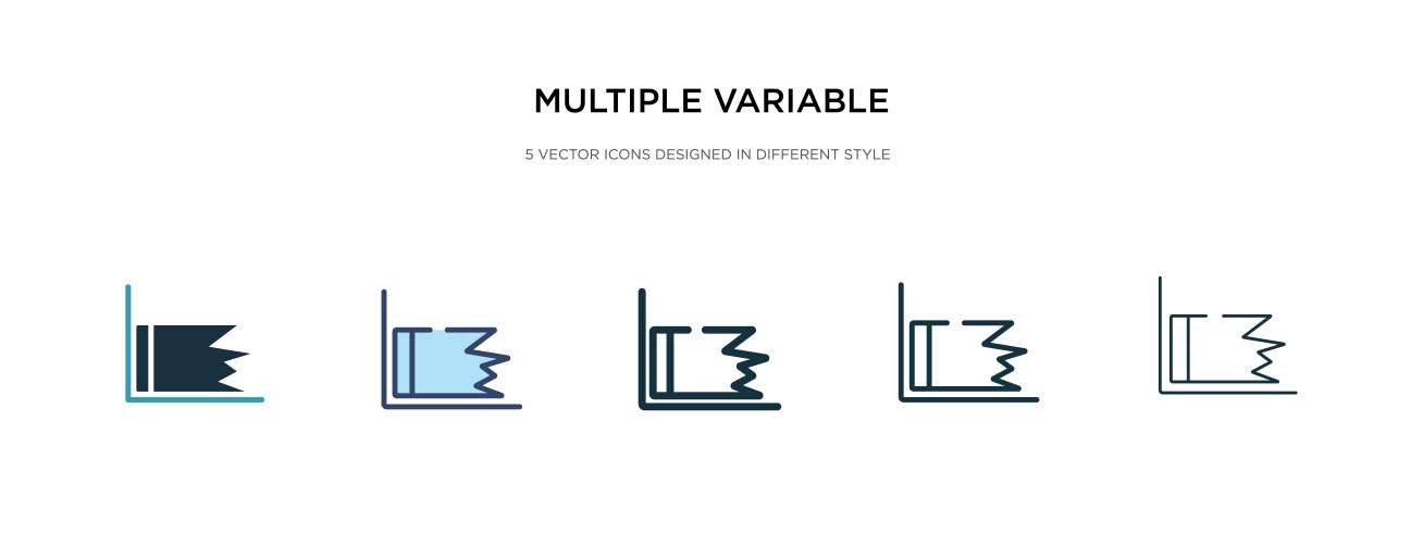 Multiple variable point line icon in different vector image