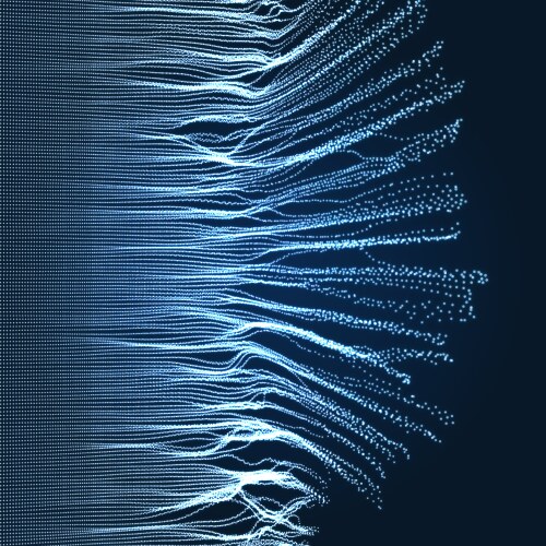 Array with dynamic emitted particles 3d vector image