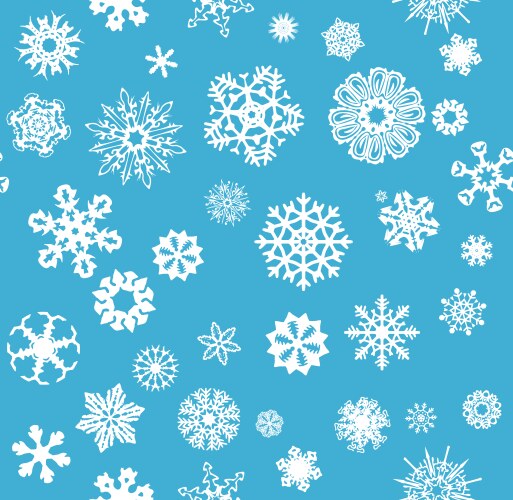 Blue background with white snowflakes Royalty Free Vector