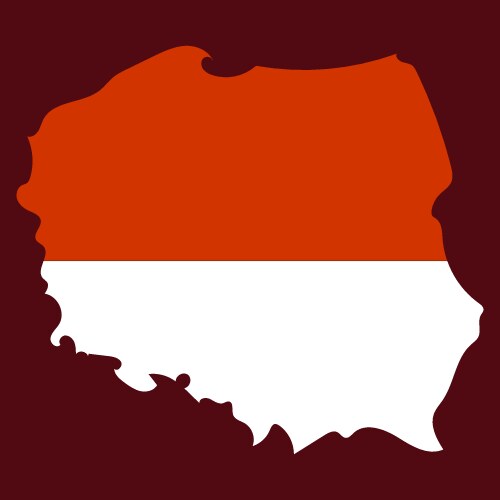 Map and flag of poland vector image