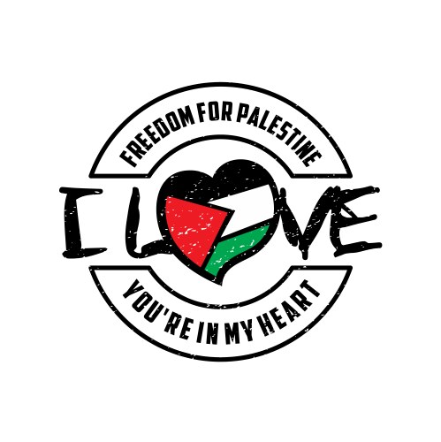 Free palestine movement isolated in white Vector Image