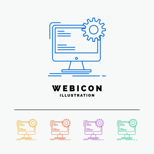 Internet layout page site static 5 color line web vector image