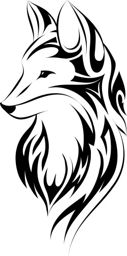 Tribal Fox Head Tattoo Vector Image
