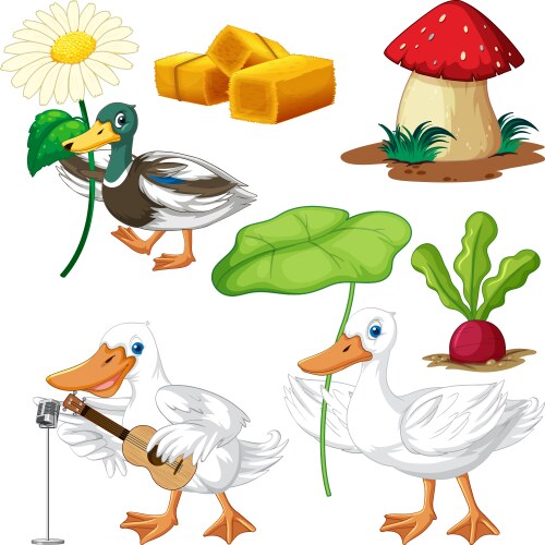 Farm animal collection set Royalty Free Vector Image