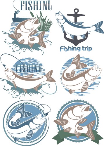 Fishing Icons - Diverse Aquatic Wildlife Vector Image