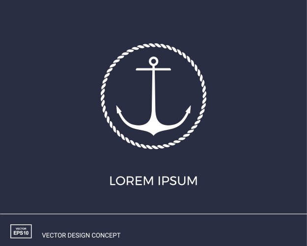 Anchor emblem with circular frame vector image