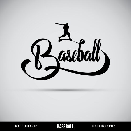Baseball Calligraphy - Handwritten Lettering Vector Image