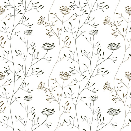 Cow parsnip seamless pattern on white backdrop vector image