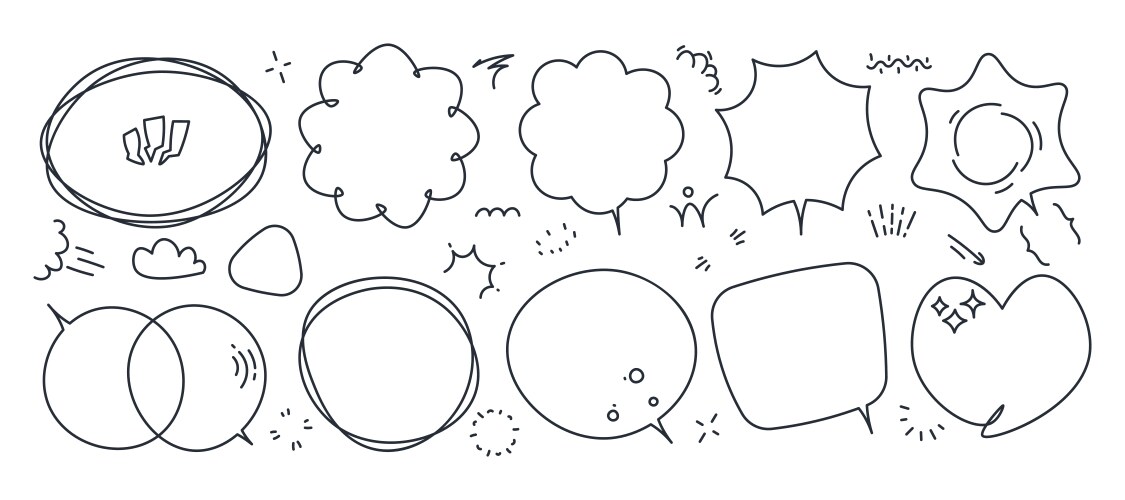 manga comic bubble doodle speech balloons vector image vector image