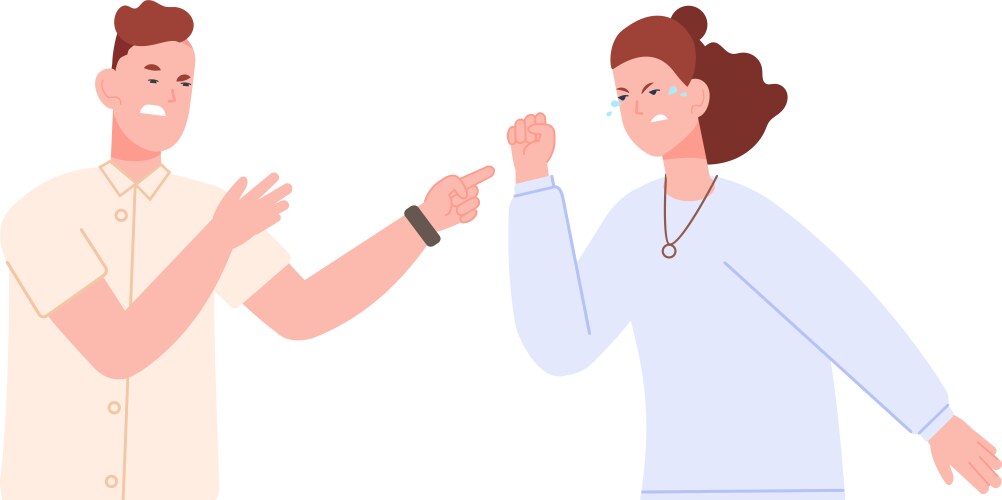 People shouting couple quarrel angry man vector image