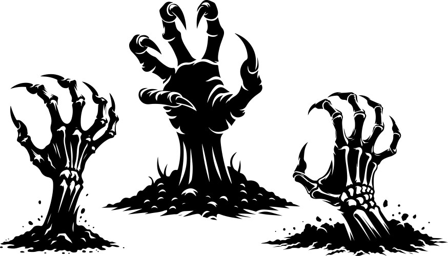 Skeleton Hand Icon Set - Reaching Vector Image