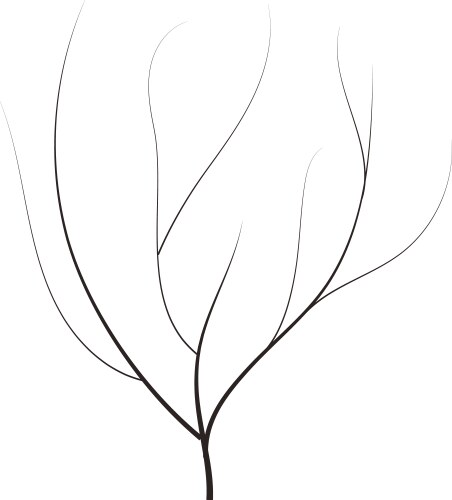 Bald handdraw tree element for game design winter vector image