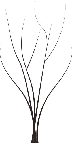 Bald handdraw tree element for game design winter vector image