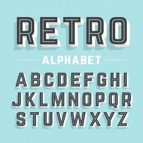 Retro style alphabet Royalty Free Vector Image